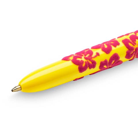 Penna a sfera a scatto BIC 4 Colours Velours M 1 mm in conf. 12 fantasie assortite - 9672771
